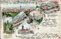 Budweis Lanna Denkmal, Schloss Frauenberg, Tonwarenfabrik 1897 II ...