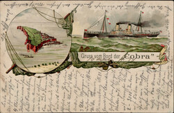 Vorläufer Gruss von Bord der "Cobra", 1892, I-II  Automatically ...