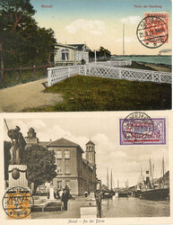 Memel Lot mit 2 AK mit bildseitiger FrankaturAutomatically generated ...