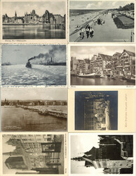 Danzig Lot mit 12 Ansichtskarten, meist mit Danzig-Frankaturen, in ...