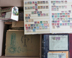 Alle Welt kpl. Nachlass im großen Karton, alte Schaubek-Schwarte, ...