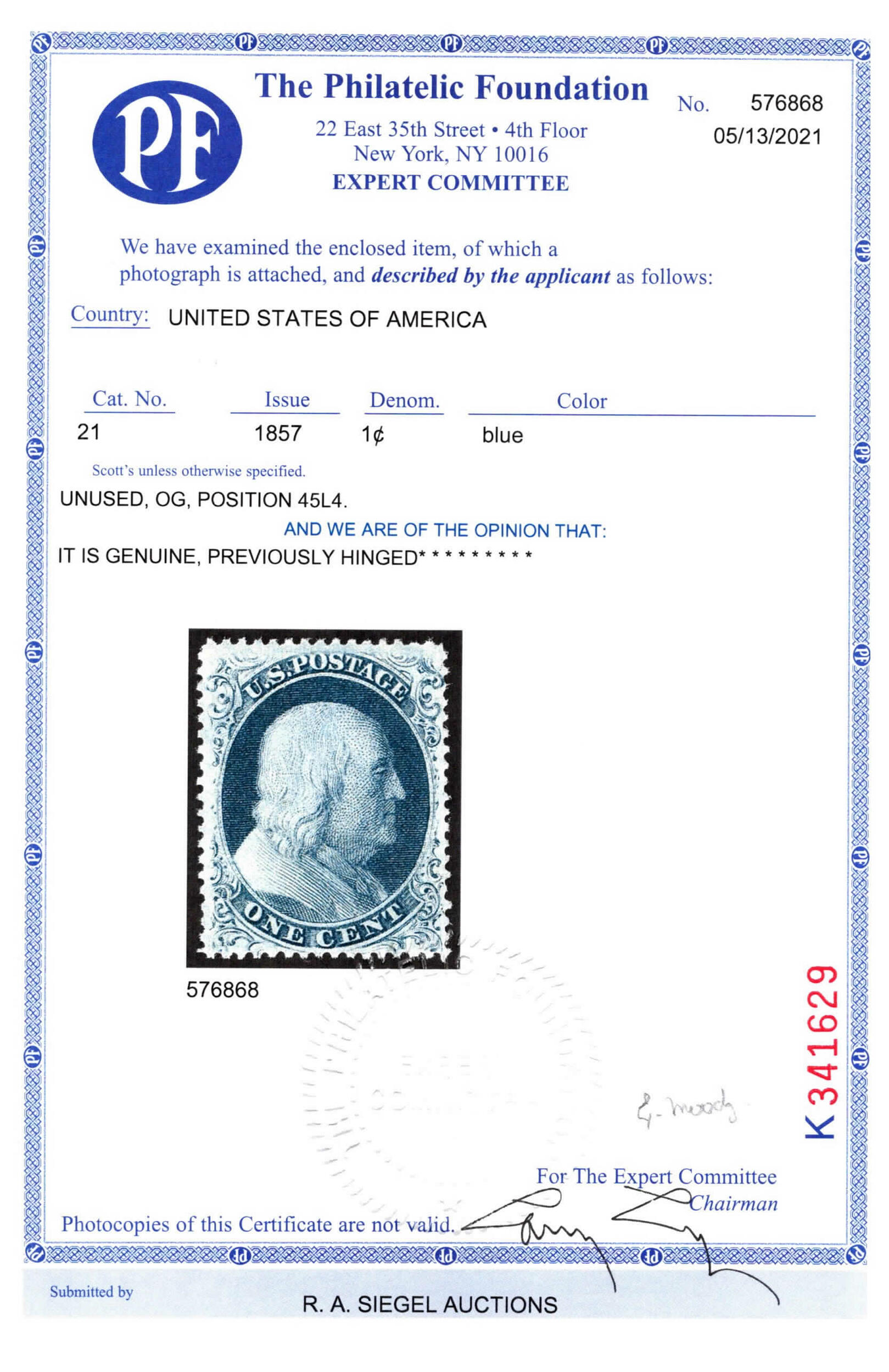 Image 2 for lot number 266 for Schuyler Rumsey 126th Auction - Gems of Philately