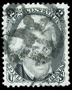 1867, 2¢ black, E. grill. Well centered with huge margins, crisp ...