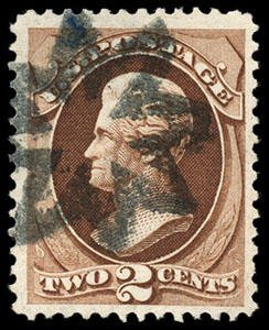 1870, 2¢ red brown, H. grill, N.B.N.C. printing. Pretty strike of ...