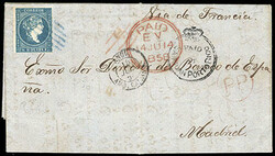 Spanish Puerto Rico; Cuba, 1855, Queen Isabella II, ½r blue-green. ...