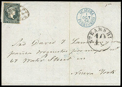 Spanish Puerto Rico; Cuba, 1855, Queen Isabella II, ½r blue green. ...