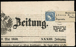 Austria, Newspaper Stamp, 1851, Mercury (0.6kr) blue, type IIa. With ...