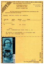 1861, 1¢ blue, types I & II. Positions 66/76R12, vertical pair (top ...