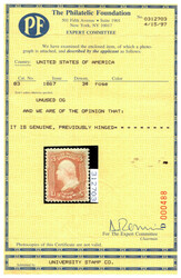 1867, 3¢ rose, C. grill. O.g., lightly hinged, strong grill, bright ...