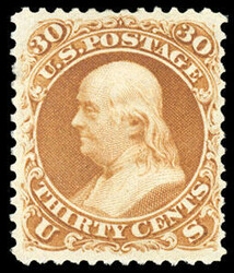 1861-66 (1875 Re-Issue), 30¢ brownish orange. O.g., previously ...
