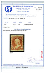 1861-66 (1875 Re-Issue), 30¢ brownish orange. O.g., previously ...