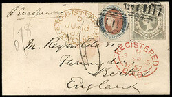 New South Wales, 1854, Queen Victoria, 6d gray. Watermarked "6". ...