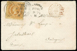 New South Wales, 1860, Queen Victoria, 8d bright yellow, perf 13. ...