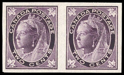 Canada, 1897, Queen Victoria "Maple Leaf", 2¢ purple, imperf. pair. ...