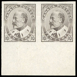 Canada, 1903, 1¢-10¢ KEVII issues, imperforate. O.g. or without gum ...