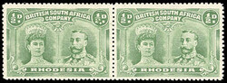 Rhodesia, 1910, King George V "Double Head", ½d Yellow Green, Perf ...