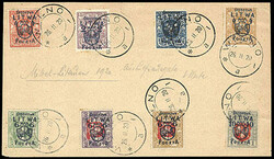 Central Lithuania, 1920, 2m on 15sk-10m on 1auk White Knight issues. ...