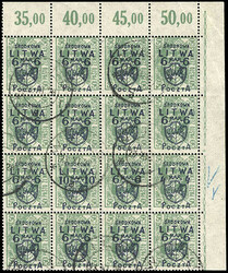 Central Lithuania, 1920, 6m on 50sk light green. Top left corner ...