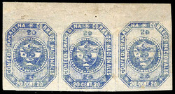 Colombia, 1859, "Grenadine Confederation" 20c blue imperf. With top ...