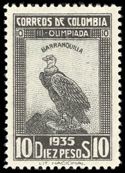 Colombia, 1935, 2c-10p Olympics issue complete. O.g., lightly hinged ...