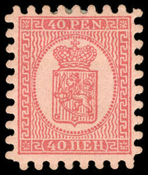 Finland, 1866, Finnish Coat of Arms, 40p rose on lilac rose wove ...