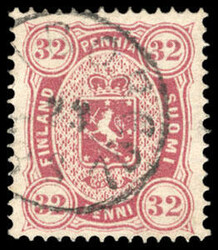 Finland, 1875, Finnish Coat of Arms, 32p lake, perf. 14 x 13½. With ...