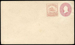 Wells Fargo & Co., 1862, 25¢ red. On unused 1861, 3¢ pink entire ...