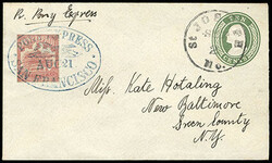 Wells Fargo & Co., Pony Express Forgery Covers. Three including $1 ...