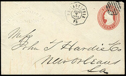 (Pennsylvania) Philadelphia, Pa., Aug 7, 1860. Octagon date stamp ...