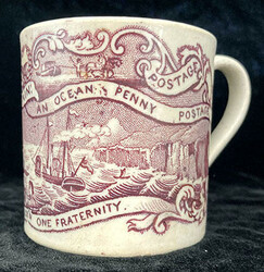 (Propaganda) Valentine "Ocean Penny Postage" Propaganda Mug. 3" x ...