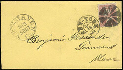 Circle of Eight Wedges. Tying 1861 3¢ rose (65) on 1862 cover to ...