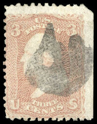 Clown Face of Elizabeth, N.J. Complete strike on 1861, 3¢ rose (65, ...