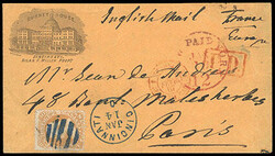 1861, 30¢ orange. Nicely centered, canceled by bold blue segmented ...