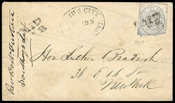 Boyd's City Express, 1852, 2¢ gold. Full margins, tied by "Paid, J.T ...