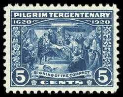 1920, 5¢ Pilgrim. O.g., never hinged, Extremely Fine to Superb, with ...