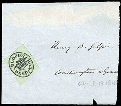 Blood & Co., 1848 (2¢) black on pale green. Ample to mostly large ...