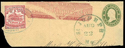 Wells Fargo & Co., 1861, $1 red. Margins ample to touching, tied by ...
