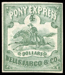 Wells Fargo & Co., 1861, $2 green. No gum, full even margins; corner ...