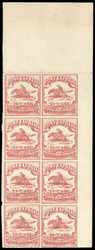 Wells Fargo & Co., 1862-64, 25¢ red. Top right sheet margin block of ...