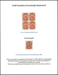 Alabama $1 & $2 Tax on Seals Issue Revenue Collection, 1866-84. ...