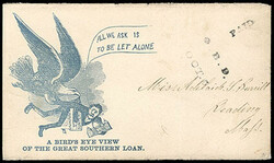 A Bird's Eye View of the Great Southern Loan. Blue humorous design ...