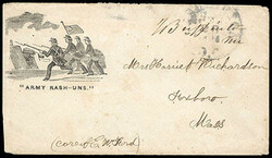 Army Rash-Uns. Design showing Union soldiers charging into battle, on ...