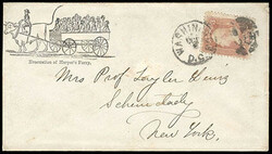 Evacuation of Harper's Ferry. Patriotic design showing oxen pulling ...