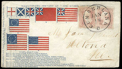 Illustrated History of the "The Stars and Stripes". Red and blue ...