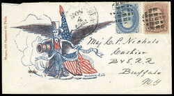 Uncle Sam Holding a Cannon with Flag, Eagle and Shield. Design on ...