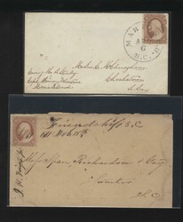 Confederacy, U.S. Used in the Confederate South Carolina. Group of 4 ...