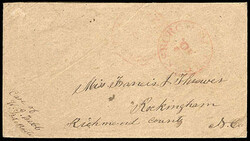 Confederacy, Greensboro, N.C., 1861, 10¢ red. Light strike of red ...