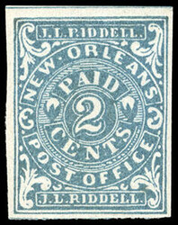 Confederacy, New Orleans, La., 1861, 2¢ blue. O.g., never hinged, ...