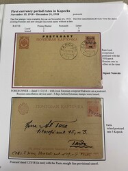 Estonia, "Postal Rates" Exhibit & Study Collection, 1918-41. A ...
