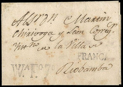 Ecuador (Guaranda) VV.A F.o 7o. Handstamp on folded letter datelined ...